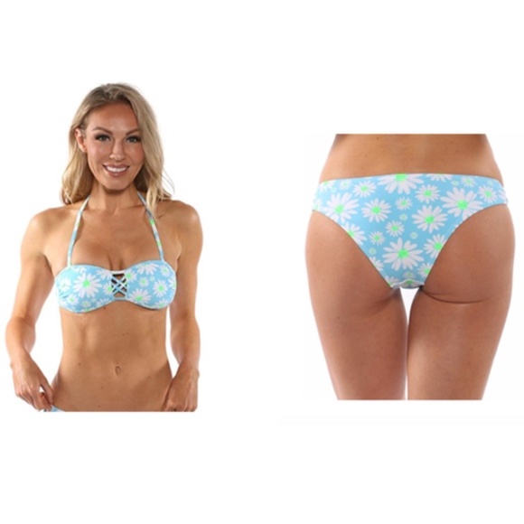 ISLAND LOVE Daisy 2 Piece Bandeau Bikini Small - Picture 1 of 8